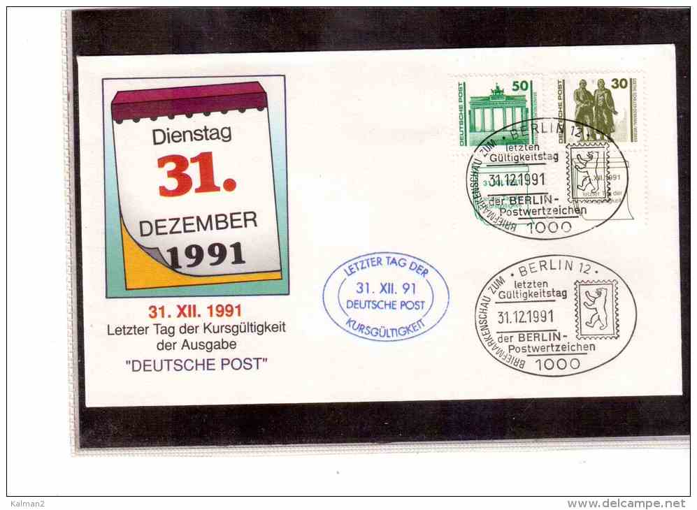 TEM4848  -    LEZTER TAG DER KURSGUELTIGKEIT  /   BERLIN 31.12.1992 - Storia Postale