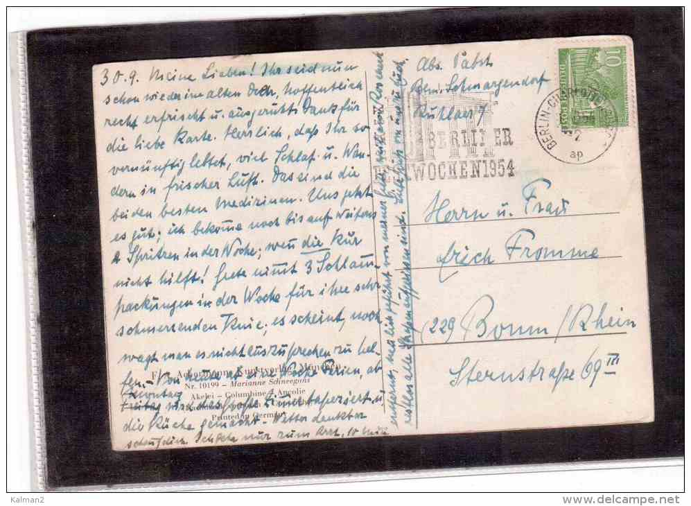 DE872 -    BERLIN-CHARLOTTENBURG  6.10.1954 - Briefe U. Dokumente