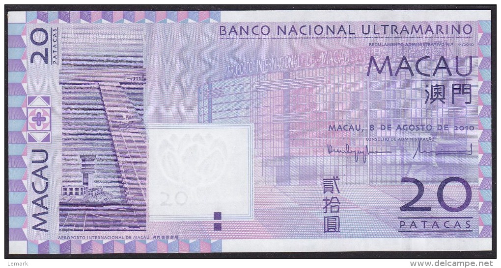 Macau 20 Patacas 2010 P81b  UNC - Macao