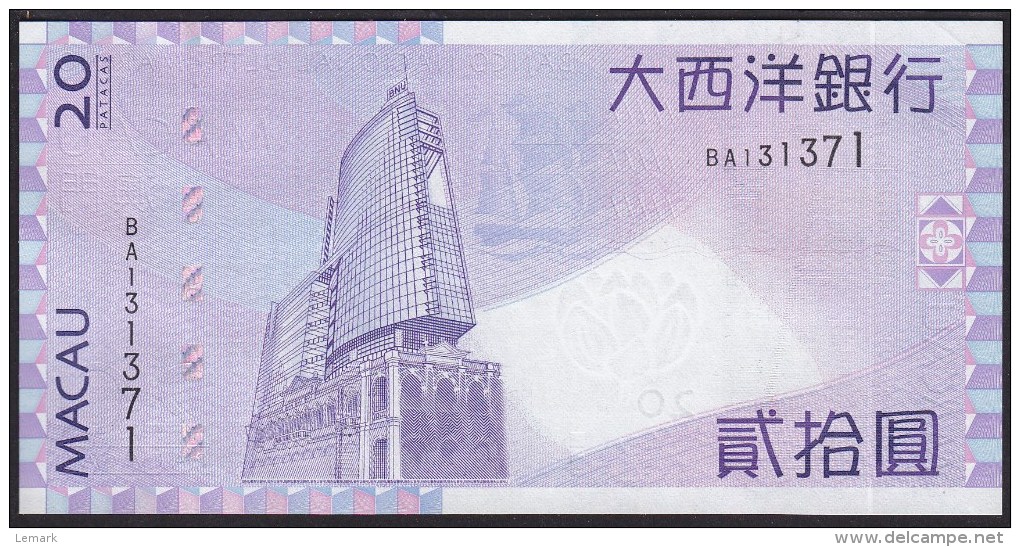 Macau 20 Patacas 2010 P81b  UNC - Macao