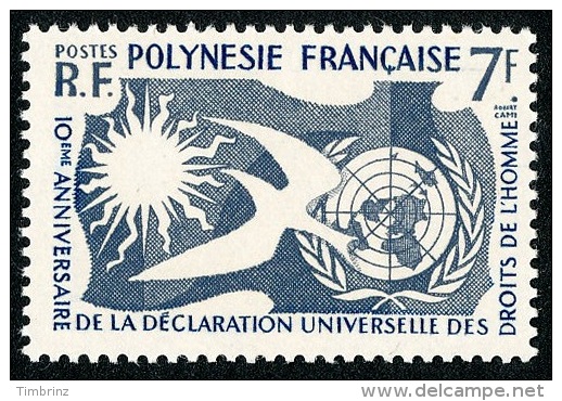 POLYNESIE 1958 - Yv. 12 ** TB  Cote= 12,00 EUR - Déclaration Des Droits De L'Homme ..Réf.POL22278 - Nuovi