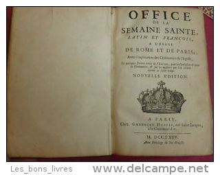 OFFICE DE LA SEMAINE SAINTE / MAROQUIN AUX ARMES DE LOUIS XIV ( Rare ) - Antes De 18avo Siglo