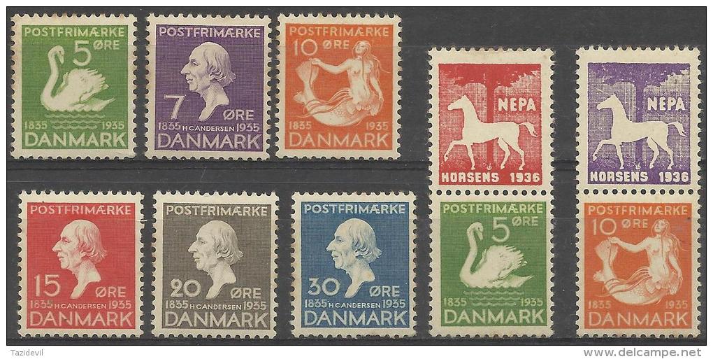 DENMARK - 1935 Fairy Tales. Scott 246-251. Mint Hinged * - Unused Stamps