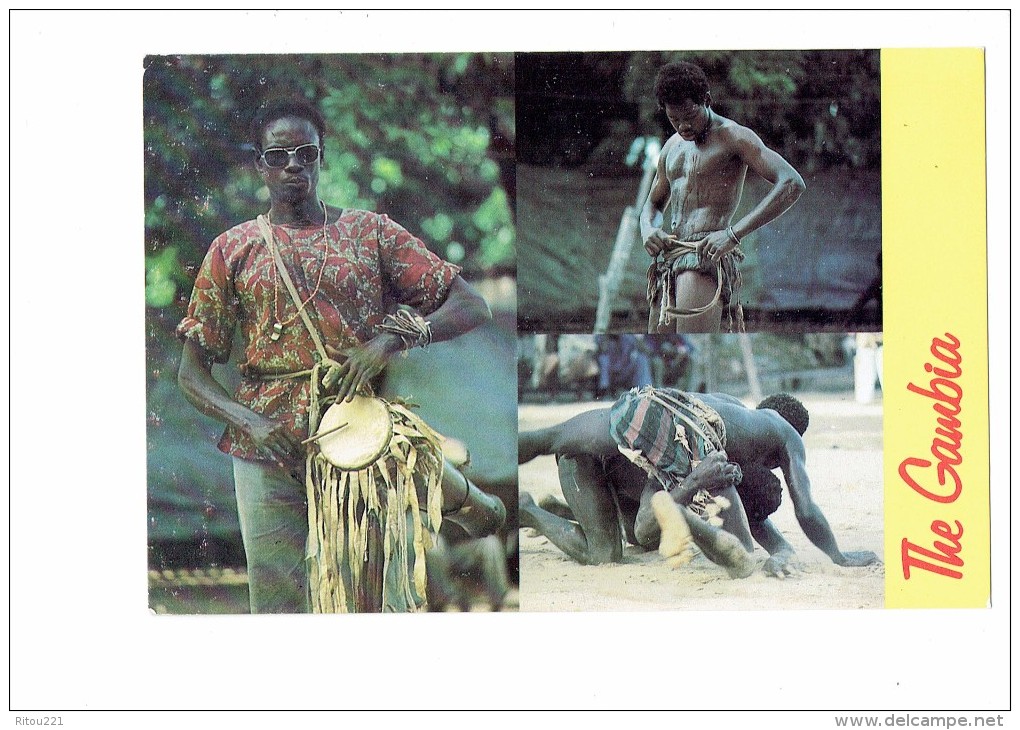 Gambie - THE GAMBIA - Folklore Musique Danse Combat Entre Hommes - Sifflet Tam-tam - - Gambie