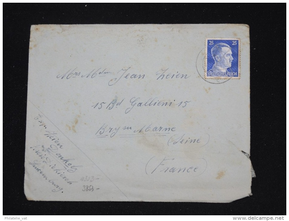 LUXEMBOURG - Enveloppe Pour La France Avec Contole Postal - à Voir - Lot P8535 - 1940-1944 Duitse Bezetting