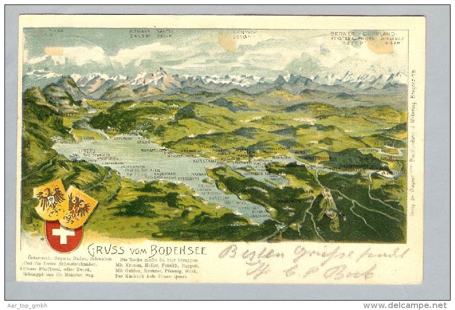 Heimat Österreich Schiffspost K.K.öst.1899-08-02 Bodensee 3-Länderfr. - Briefe U. Dokumente