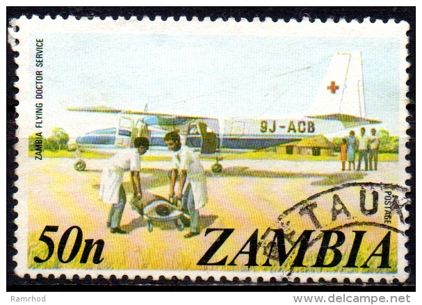 ZAMBIA 1975 Flying Doctor Service  - 50n Multicoured  FU - Zambie (1965-...)