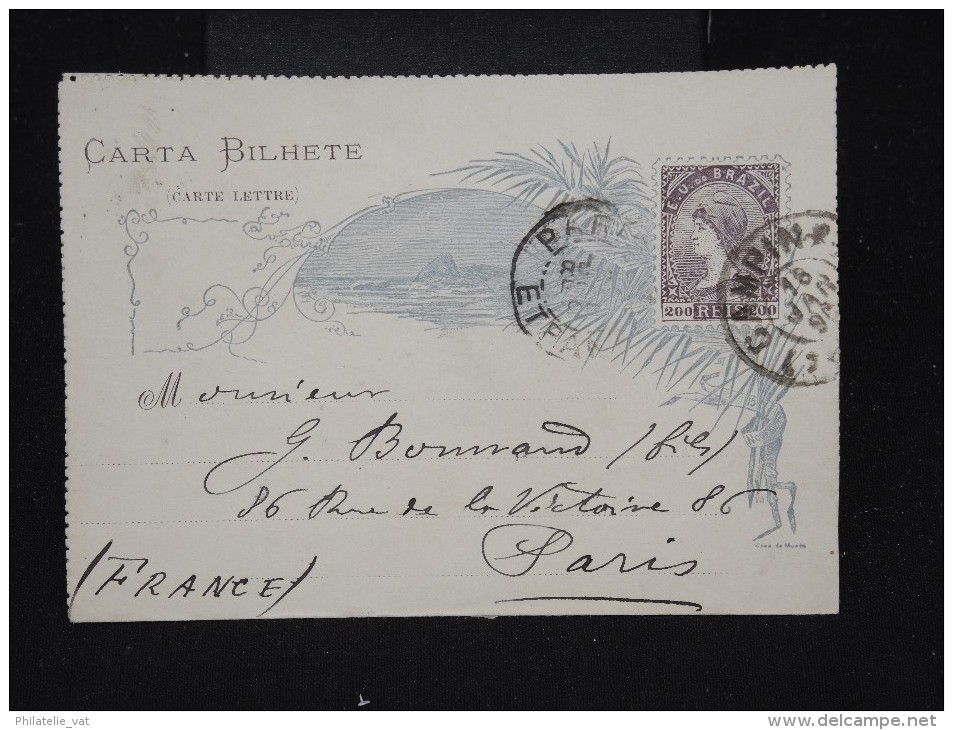 BRESIL - Entier Postal ( Carte Lettre ) De Campinas Pour Paris En 1895 -  à Voir - Lot P8555 - Postwaardestukken