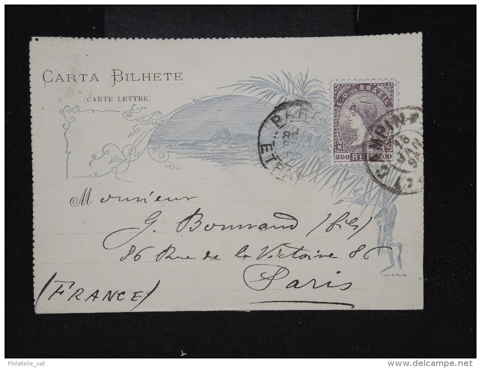 BRESIL - Entier Postal ( Carte Lettre ) De Campinas Pour Paris En 1895 -  à Voir - Lot P8555 - Entiers Postaux