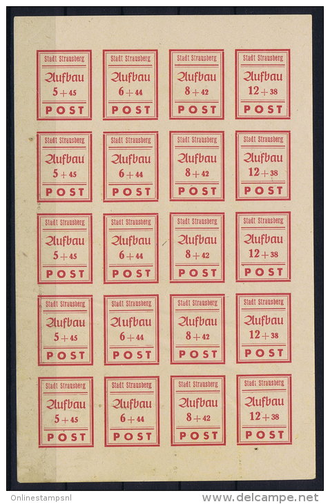 SBZ  Storkow Strausberg 36 B Block 20 Pieces MNH/** Postfrisch Has A Fold - Neufs