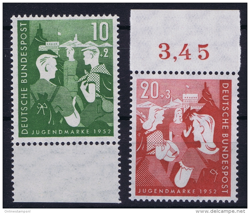 Bund 1952 Mi Nr 153 - 154 MNH/** Postfrisch - Nuovi