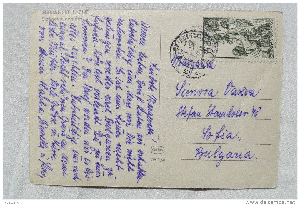 Czech Republic Marianske Lazne Stalinovo Namesti Stamp 1957 A 38 - Slovakia