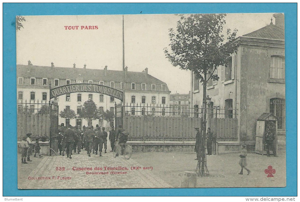 CPA 332 TOUT PARIS Caserne Des Tourelles Boulevard Moretier (XXème Arrt) éditeur FLEURY - Paris (20)