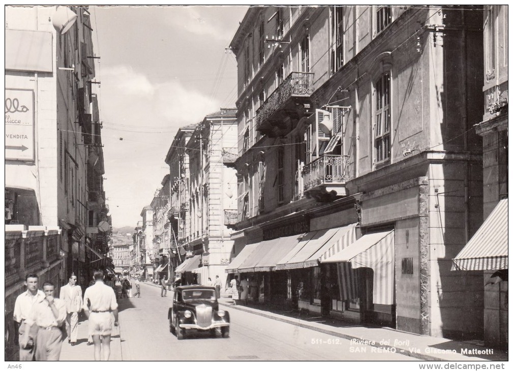 SAN REMO-VIA GIACOMO MATTEOTTI-BELLA FOTO ANTICA ORIGINALE D'EPOCA 100% - Imperia