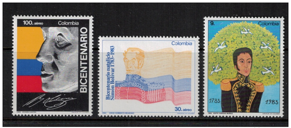 Colombia  1983 SC  922, C736-C737 MNH Simon Bolivar - Colombia