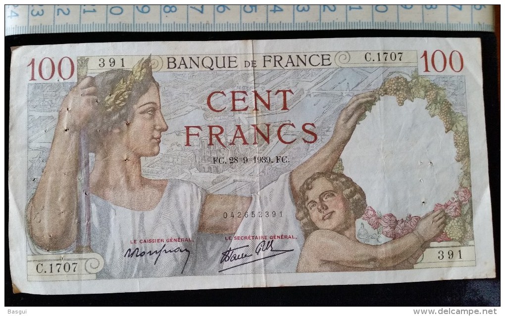 Billet 100 Francs "Sully"  -1939,  C.1707 - 100 F 1939-1942 ''Sully''