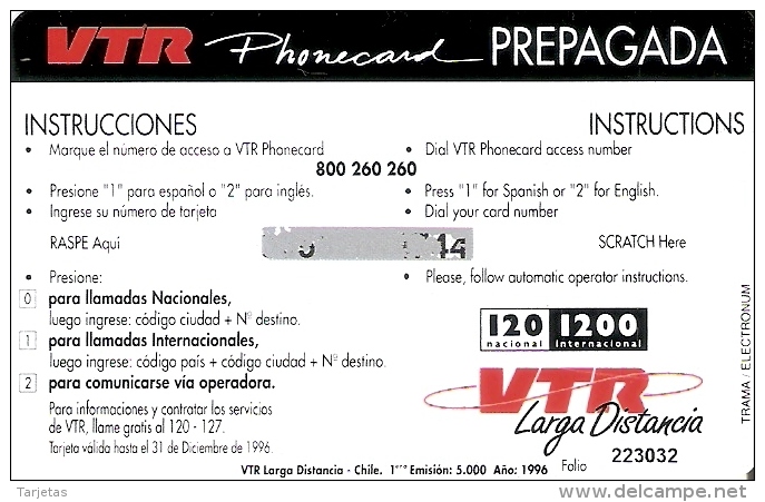 TARJETA DE CHILE DE VTR DEL CENTRO DE ESQUI EL COLORADO 1ª EMISION TIRADA 5000 (NUEVA-MINT) - Cile