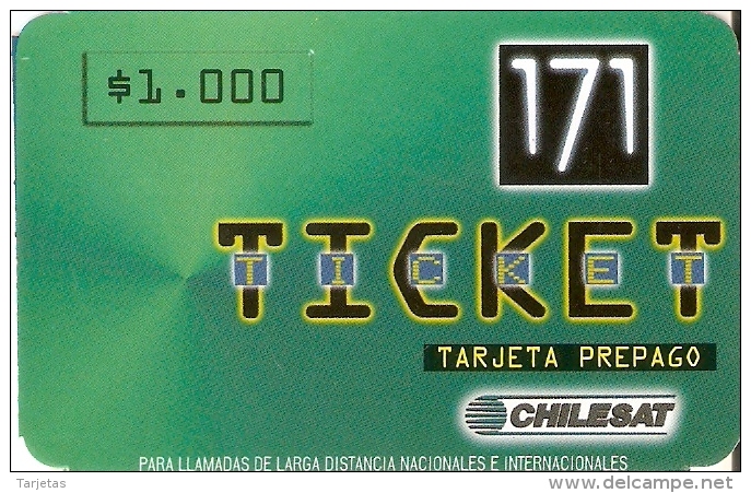 TARJETA DE CHILE DE 171 TICKET DE CHILESAT - Chile