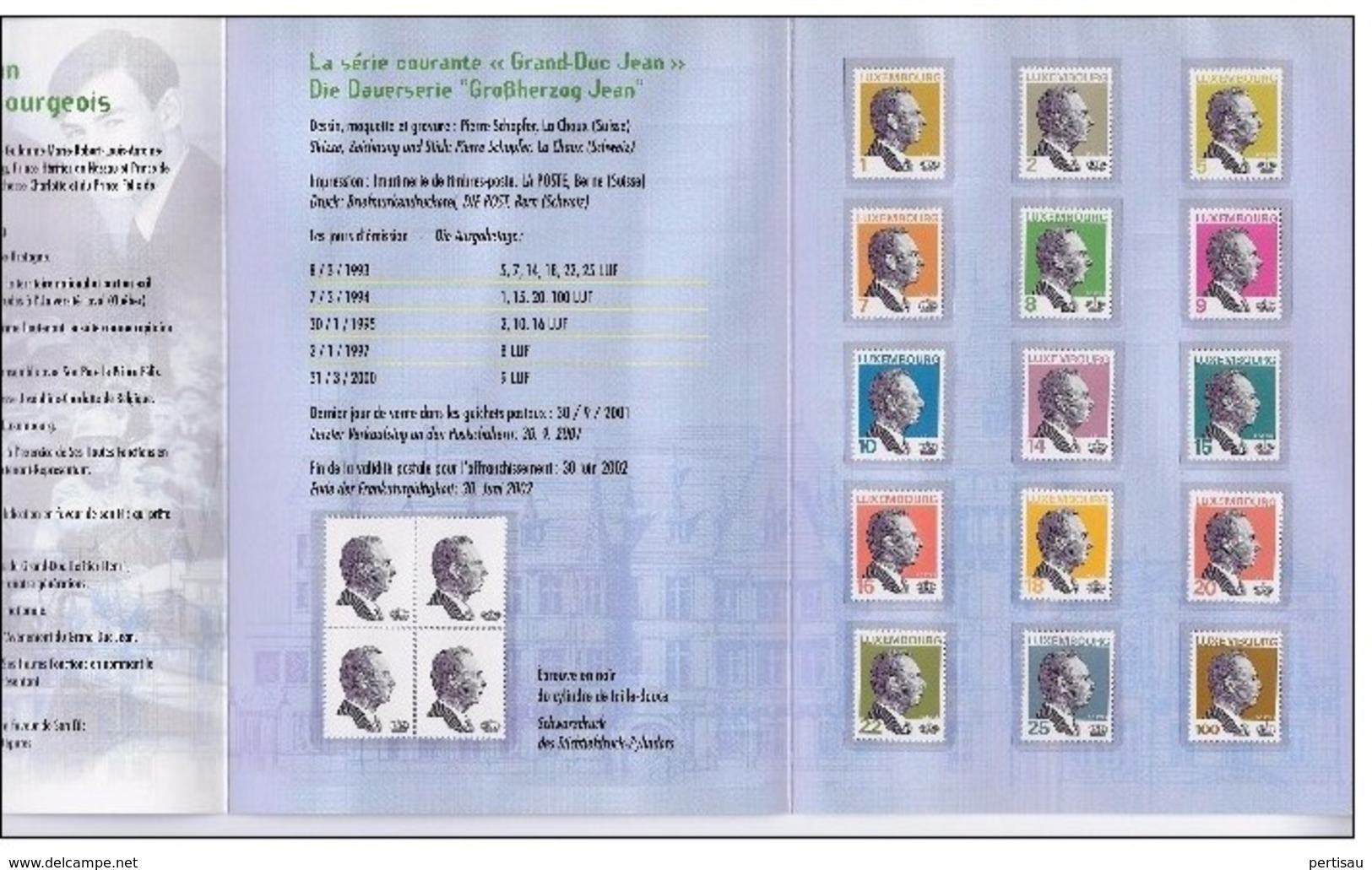 Map Luxemburg Groothertog Jan Serie En Speciale 4 Blok - Commemoration Cards