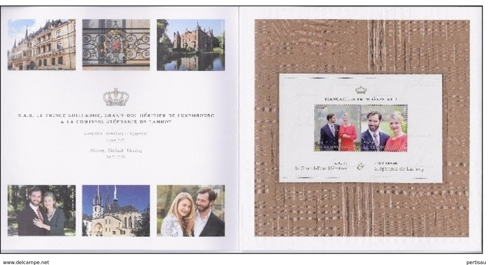 Map Luxemburg Mariage Princier Prince Guillaume-La Comtesse Stephanie De Lannoy - Commemoration Cards