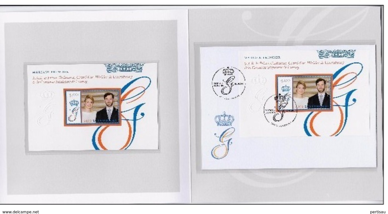 Map Luxemburg Mariage Princier Prince Guillaume-La Comtesse Stephanie De Lannoy - Commemoration Cards
