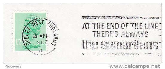 1982 GB COVER Slogan AT THE END OF LINE THERES ALWAYS THE SAMARITANS Dudley Mental Health Telecom Stamps - Telecom