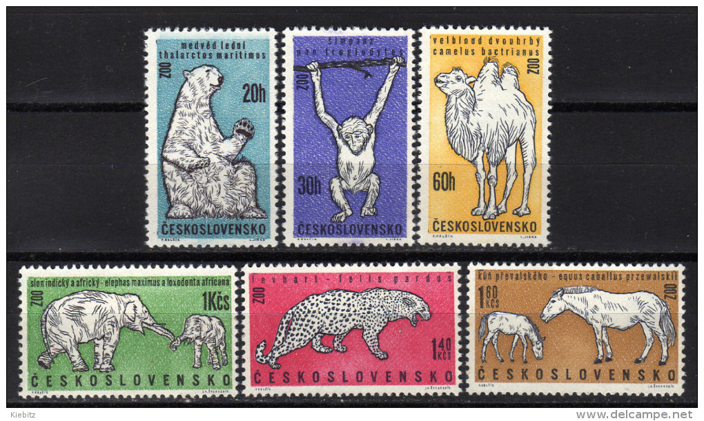 CSSR 1962 * Eisbär, Schimpanse, Trampeltier, Elefant, Leopard, Wildpferde - Kompl. Satz, Postfrisch Mit Falz * - Other & Unclassified