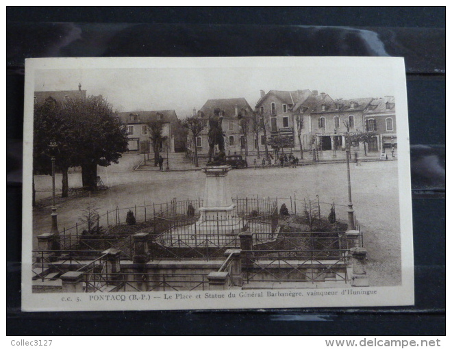 64 - Pontacq - Le Place Et Statue Du Général Barbanègre.... - Edition Carrache - 1941 - Pontacq