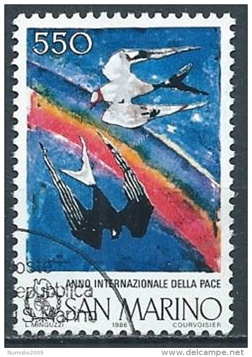 1986 SAN MARINO USATO ANNO DELLA PACE - VA24 - Used Stamps