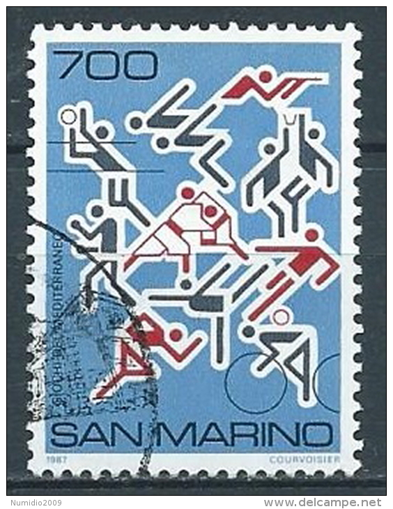 1987 SAN MARINO USATO GIOCHI DEL MEDITERRANEO - VA25 - Used Stamps