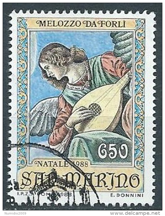 1988 SAN MARINO USATO NATALE 650 LIRE - VA25 - Used Stamps