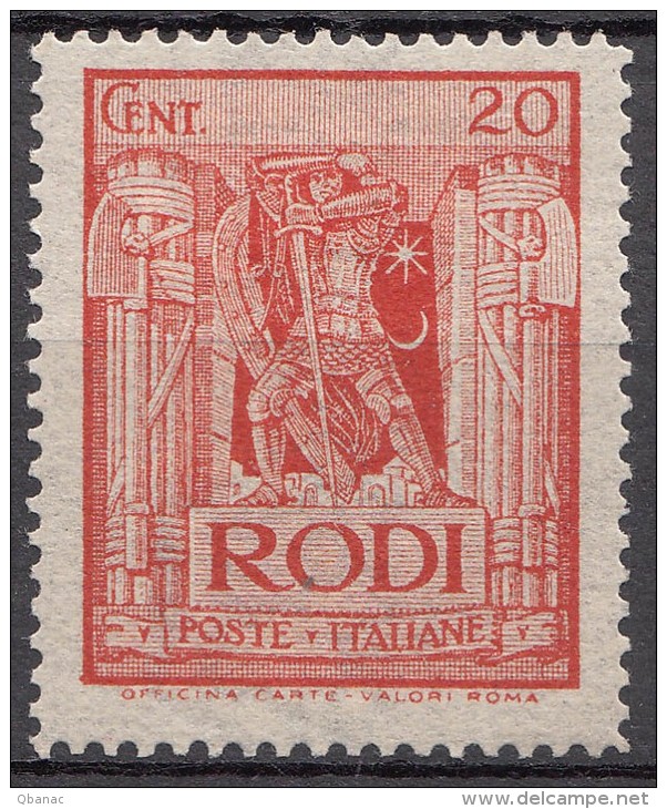 Italy Colonies Aegean Islands Egeo Rhodes (Rodi) 1932 Mi#107 Mint Hinged - Aegean