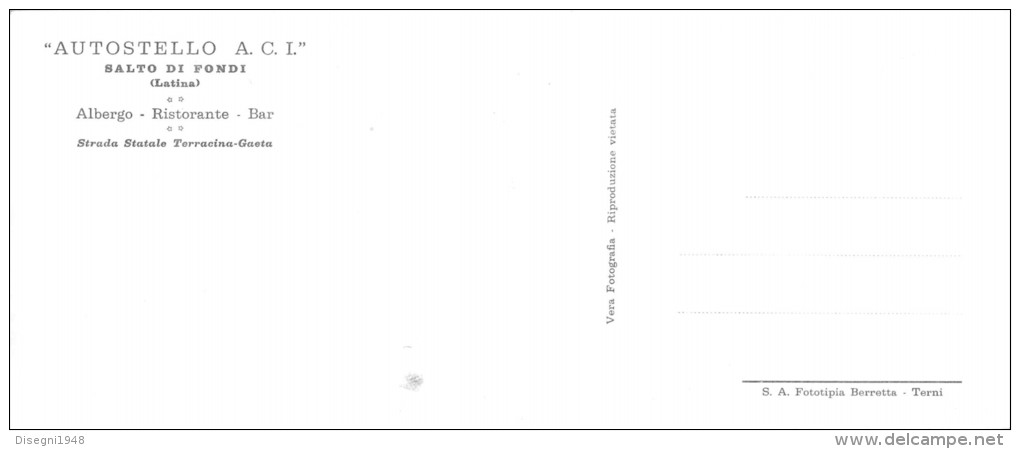 03789 "SALTO DI FONDI (LT) AUTOSTELLO A.C.I.". ANIMATA. AUTO '50/'60. GRANDE FORMATO. CART. ILL.  ORIG. NON SPEDITA. - Altri & Non Classificati