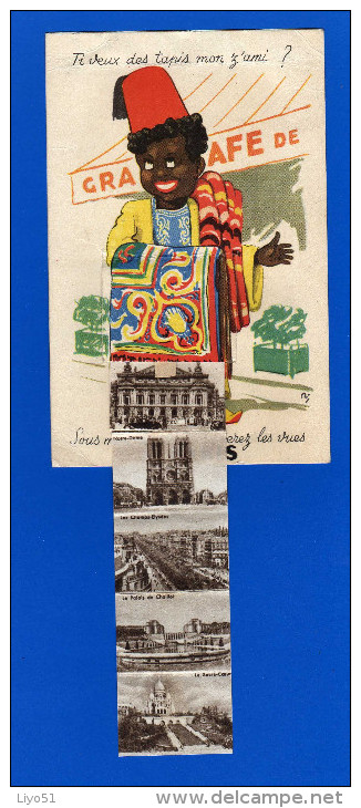 Marchand De Tapis  . Paris . Carte à Système Dépliant Dix Vues  .  Plis Angles . - Street Merchants