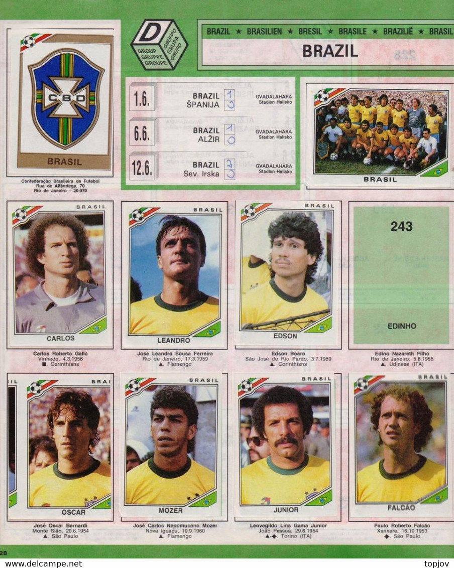 ALBUM  FOOTBALL  PANINI  MEXICO 86 - edit YUGOSLAVIA  DECJE NOVINE - 1984