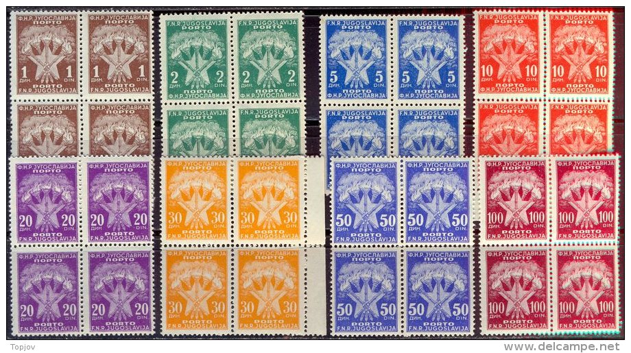 YUGOSLAVIA - JUGOSLAVIA - PORTO - Bl. Of 4x - **MNH - 1951 - Impuestos