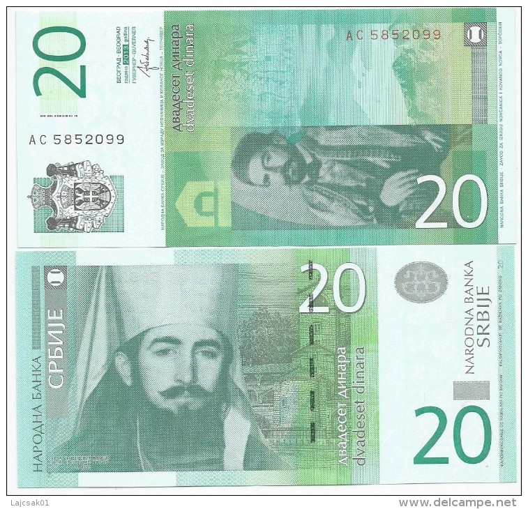 SERBIA 20  DINARA 2013. UNC AC Prefix - Serbia