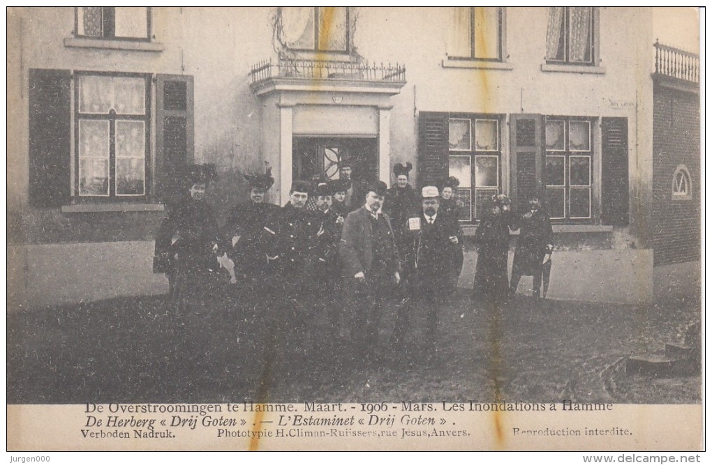Hamme 1906, De Overstroomingen, De Herberg 'Drij Goten', Climan-Ruijssers (05691) - Hamme
