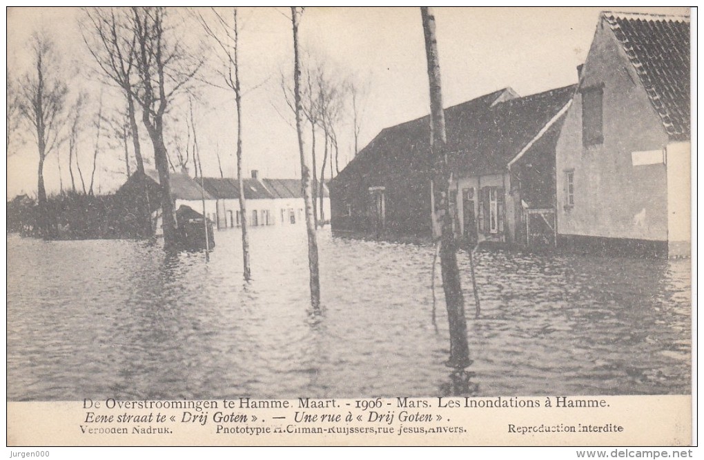 Hamme 1906, De Overstroomingen, Eene Straat De 'Drij Goten', Climan-Ruijssers (05694) - Hamme