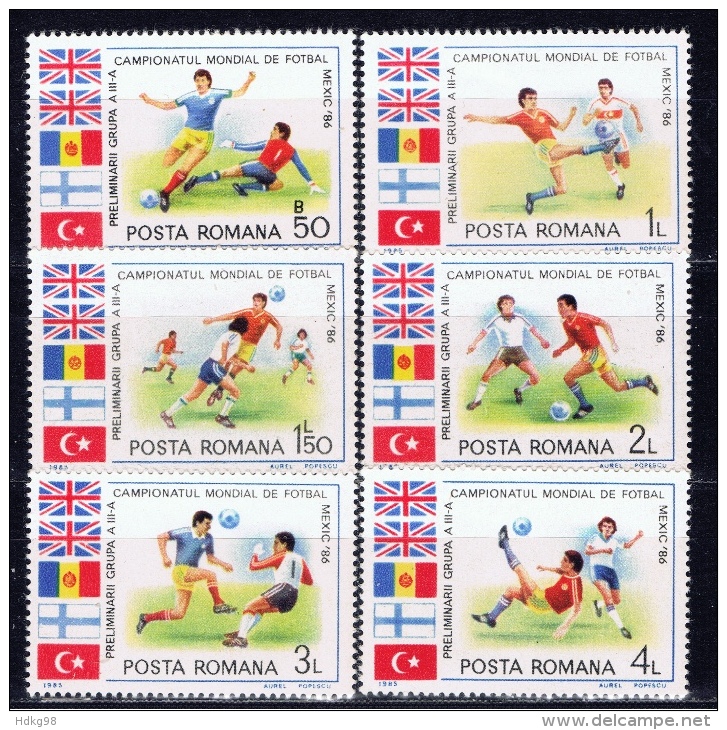 RO+ Rumänien 1985 Mi 4193-98 Mnh Fußball-WM - Unused Stamps