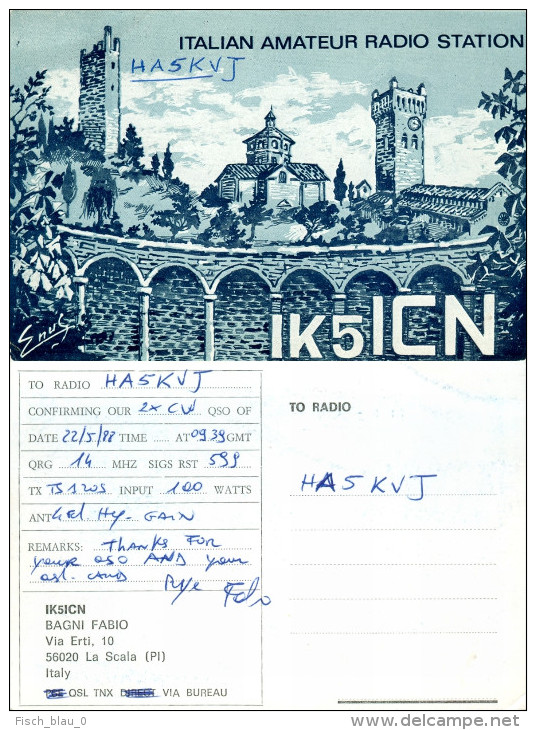 QSL-Karte Italien 56020 La Scala San Miniato PI IK5ICN 1988 Toskana Italia Italy Radio Card Cartolina Carte Funkkarte - Sonstige & Ohne Zuordnung