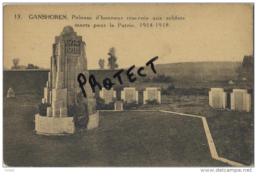 Ganshoren : Guerre 1914 - 1918 : Morts Ppour Le Patrie : Soldats  : Begraafplaats -  Cimetière - Ganshoren