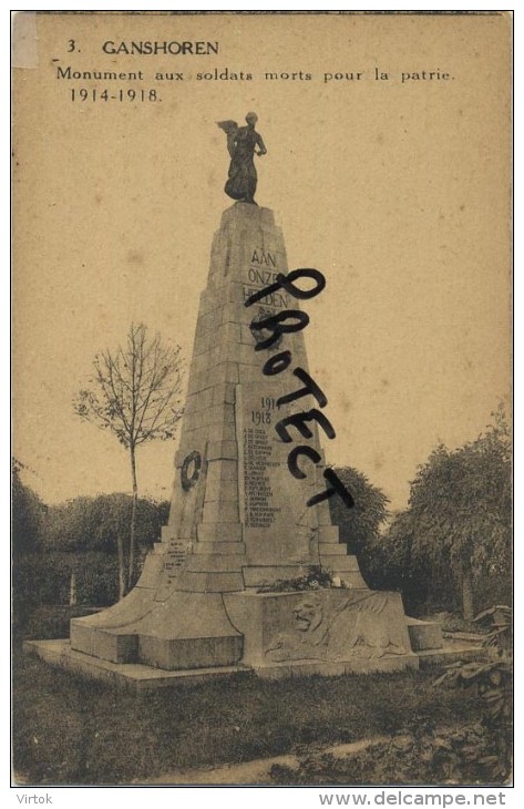 Ganshoren : Guerre 1914 - 1918 : Morts Ppour Le Patrie : Soldats  : Begraafplaats -  Cimetière : MONUMENT - Ganshoren