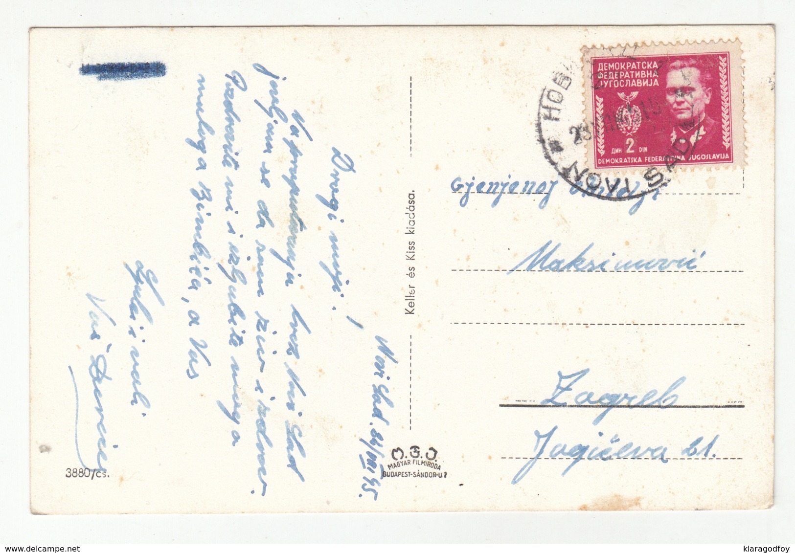 Novi Sad (Ujvidek) Old Postcard Travelled 23.VIII.1945 Bb - Serbie