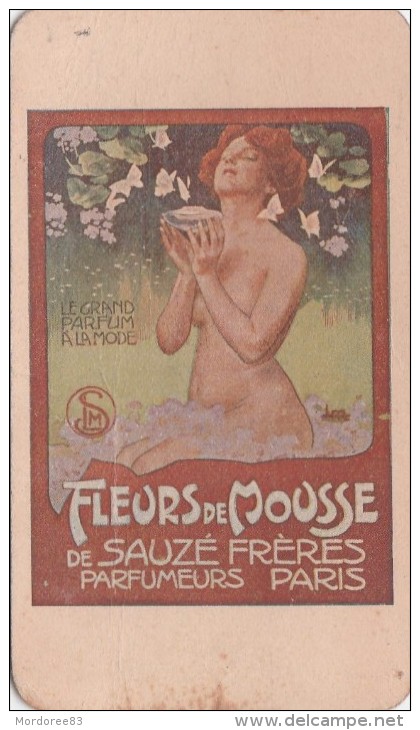 Carte Parfumée 95 X 55 Mm : FLEURS De MOUSSE De SAUZE Frères Parfumeurs à Paris Verso Casino De Nice   Tda68 - Vintage (until 1960)