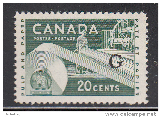 Canada MNH Scott #O45a Flying G Overprint On 20c Paper Industry - Overprinted