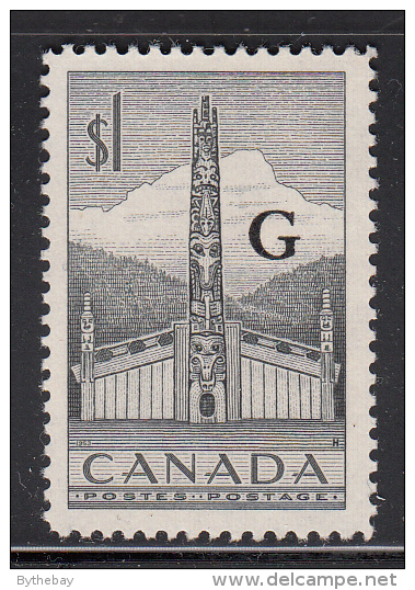 Canada MNH Scott #O32 G Overprint On $1 Totem Pole - Surchargés