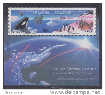 Chile 1990 Antarctica / Penguins / Whale M/s ** Mnh (23288B) - Chili