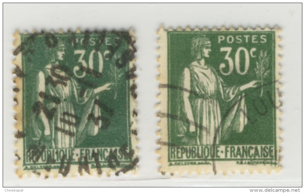 France - Oblitéré - Charnière - N° 280 Type Paix 30c Vert - Deux Nuances - Gebruikt