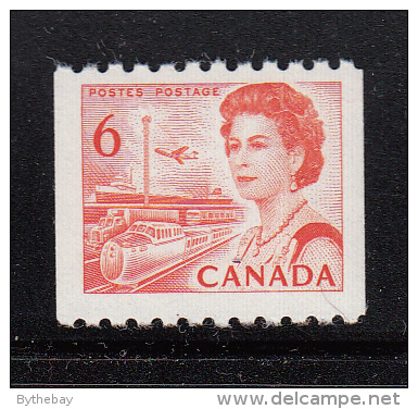 Canada MNH Scott #468Ai 6c Transportation, Orange Coil, HB, DEX - Centennials - Neufs
